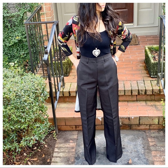 BEST FITTING BLACK SIDE POCKETS WIDE LEG PANTS - Picture 6 of 8